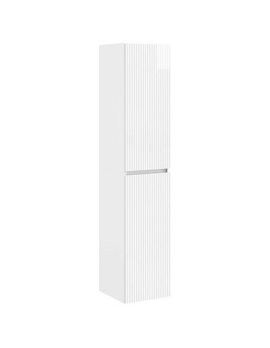 Mobiletto da Bagno a Muro Bianco Lucido 33 x 34,5 x 160 cm