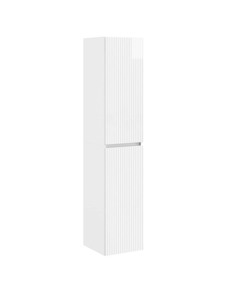 Mobiletto da Bagno a Muro Bianco Lucido 33 x 34,5 x 160 cm
