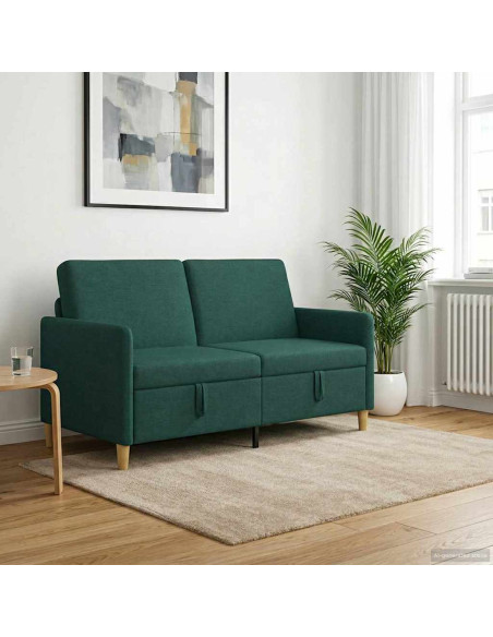 Divano con Storage Verde Scuro 152 x 78 x 87 cm Poliestere
