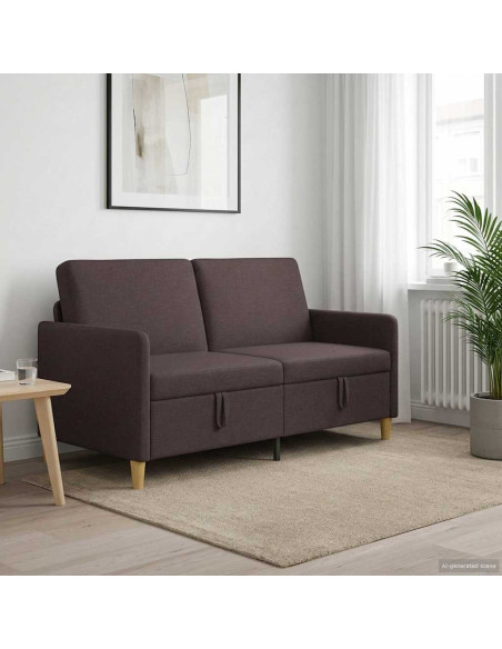 Divano con Storage Marrone Scuro 152 x 78 x 87 cm Poliestere