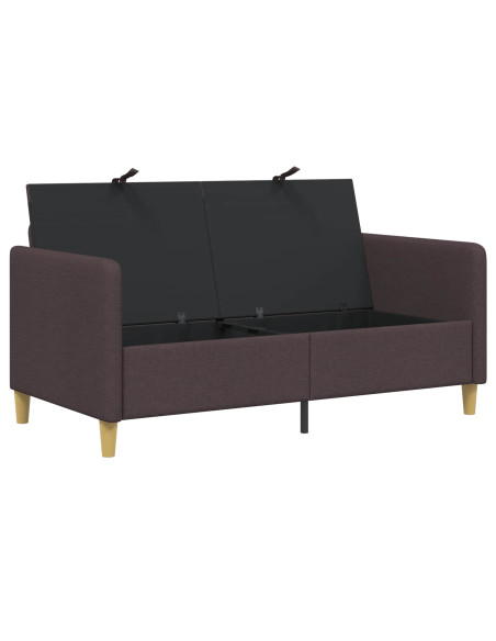 Divano con Storage Marrone Scuro 152 x 78 x 87 cm Poliestere