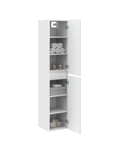 Mobiletto da Bagno a Muro Bianco 33 x 34,5 x 160 cm