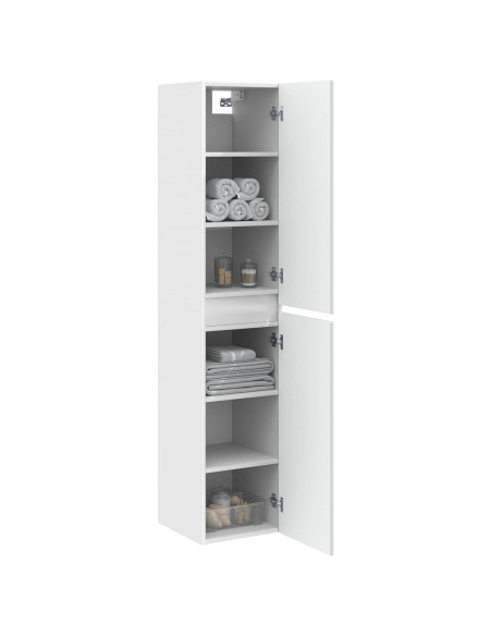Mobiletto da Bagno a Muro Bianco 33 x 34,5 x 160 cm