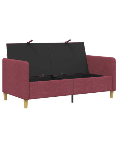Divano con Storage Rosso Vino 152 x 78 x 87 cm Poliestere