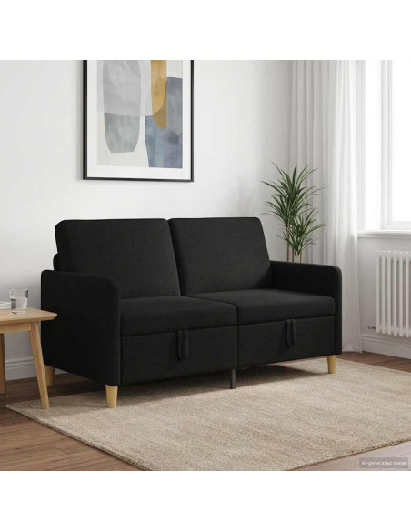 Divano con Storage Nero 152 x 78 x 87 cm Poliestere