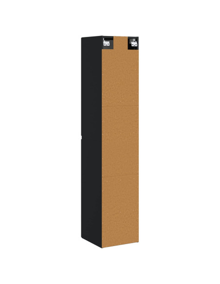 Mobiletto da Bagno a Muro Nero 33 x 34,5 x 160 cm