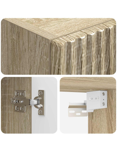 Mobiletto da Bagno a Muro Rovere Sonoma 33 x 34,5 x 160 cm