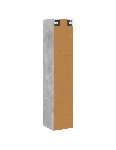 Mobiletto da Bagno a Muro Grigio Cemento 33 x 34,5 x 160 cm