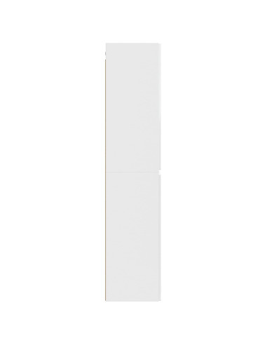 Mobiletto da Bagno a Muro Bianco Lucido 33 x 34,5 x 160 cm