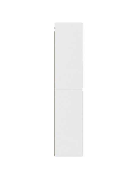 Mobiletto da Bagno a Muro Bianco Lucido 33 x 34,5 x 160 cm