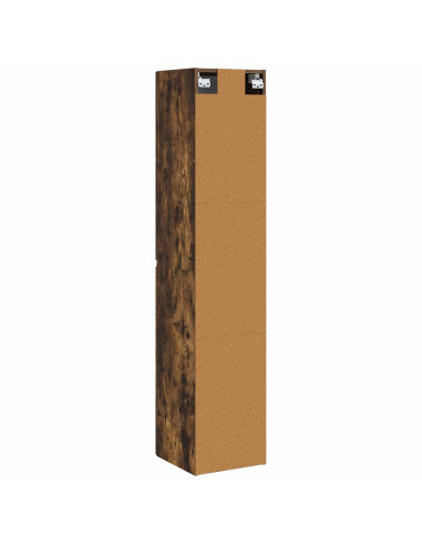 Mobiletto da Bagno a Muro Rovere Fumo 33 x 34,5 x 160 cm