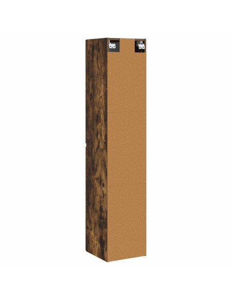 Mobiletto da Bagno a Muro Rovere Fumo 33 x 34,5 x 160 cm