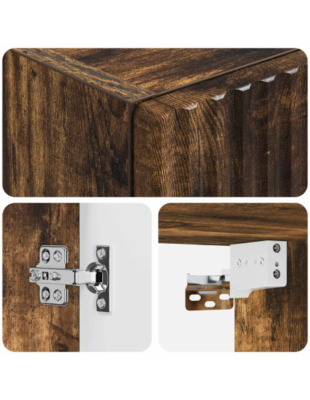 Mobiletto da Bagno a Muro Rovere Fumo 33 x 34,5 x 160 cm