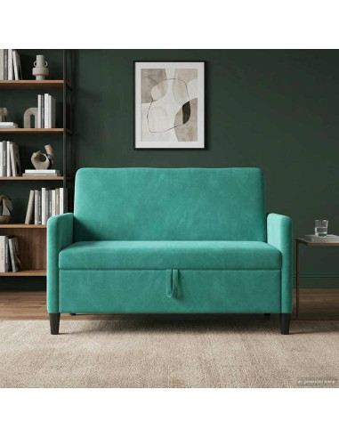 Divano con Storage Turchese 122 x 78 x 87 cm Poliestere