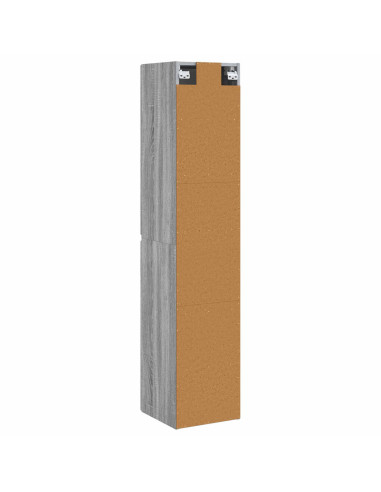 Mobiletto da Bagno a Muro Sonoma grigio 33 x 34,5 x 160 cm
