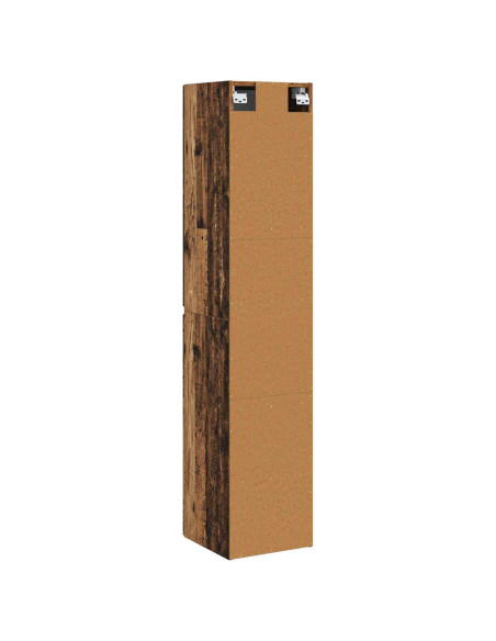 Mobiletto da Bagno a Muro Legno antico 33 x 34,5 x 160 cm