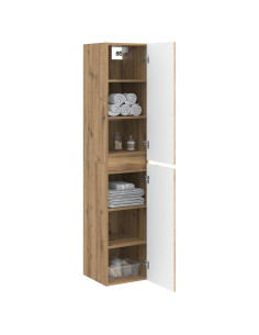 Mobiletto da Bagno a Muro Rovere Artigianale 33 x 34,5 x 160 cm 2