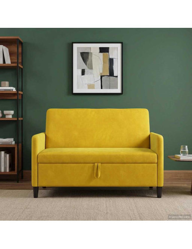 Divano con Storage Giallo 122 x 78 x 87 cm Poliestere