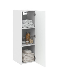 Mobiletto da Bagno a Muro Bianco 33 x 34,5 x 100 cm 2
