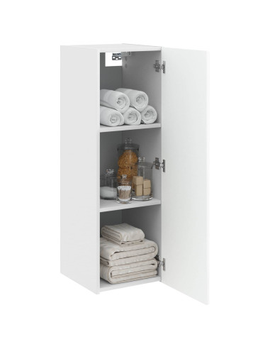 Mobiletto da Bagno a Muro Bianco 33 x 34,5 x 100 cm