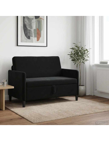 Divano con Storage Nero 122 x 78 x 87 cm Poliestere