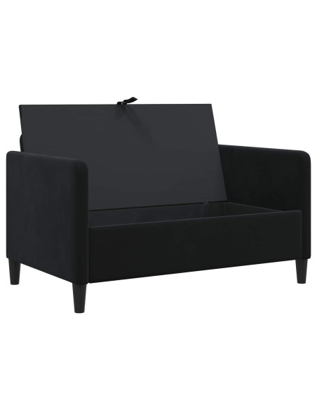 Divano con Storage Nero 122 x 78 x 87 cm Poliestere