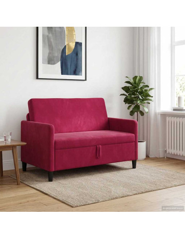 Divano con Storage Rosso Vino 122 x 78 x 87 cm Poliestere