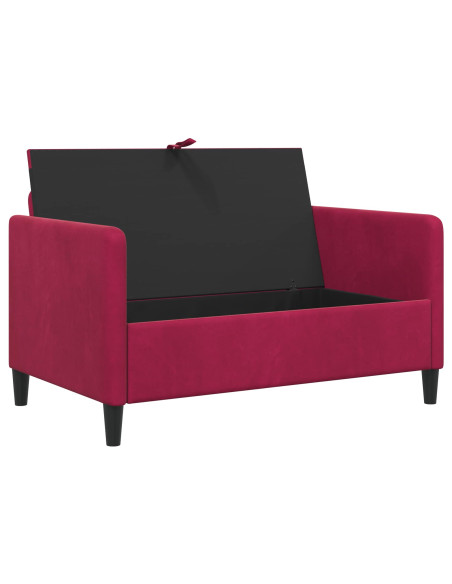 Divano con Storage Rosso Vino 122 x 78 x 87 cm Poliestere