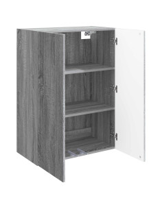 Mobiletto a muro Sonoma grigio 66 x 34,5 x 90 cm 2