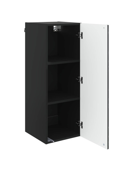 Mobiletto a muro Nero 33 x 34,5 x 90 cm Legno ingegnerizzato