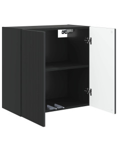 Mobiletto a muro Nero 59 x 31 x 60 cm Legno ingegnerizzato 2
