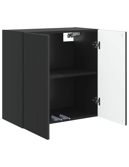 Mobiletto a muro Nero 59 x 31 x 60 cm Legno ingegnerizzato