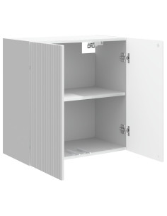 Mobiletto a muro Bianco Lucido 59 x 31 x 60 cm 2
