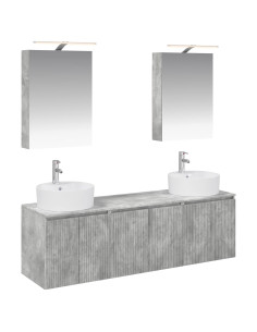 Set di Armadi da Bagno 5 pcs Grigio Cemento