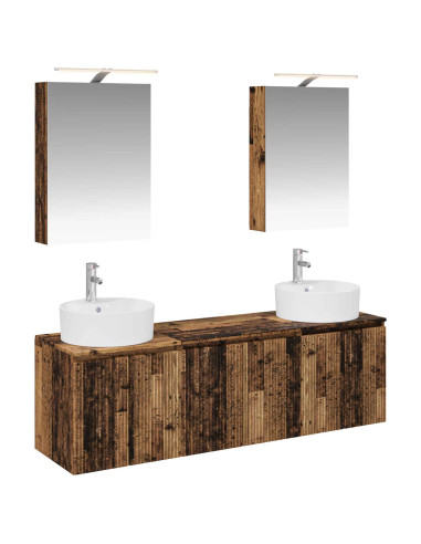 Set di Armadi da Bagno 5 pcs Legno antico Legno ingegnerizzato