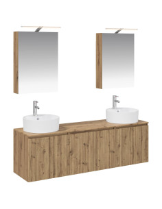 Set di Armadi da Bagno 5 pcs Rovere Artigianale