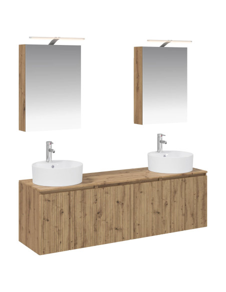 Set di Armadi da Bagno 5 pcs Rovere Artigianale