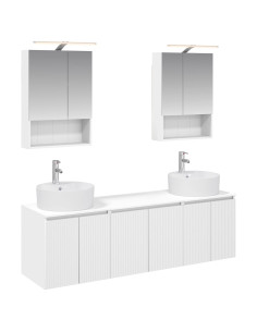 Set di Armadi da Bagno 5 pcs Bianco Legno ingegnerizzato