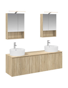 Set di Armadi da Bagno 5 pcs Rovere Sonoma Legno ingegnerizzato
