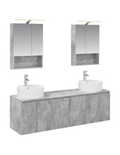 Set di Armadi da Bagno 5 pcs Grigio Cemento