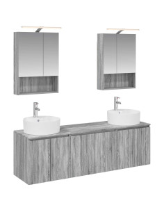 Set di Armadi da Bagno 5 pcs Sonoma grigio Legno ingegnerizzato