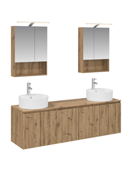 Set di Armadi da Bagno 5 pcs Rovere Artigianale