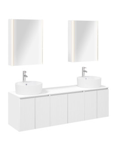 Set di Armadi da Bagno 5 pcs Bianco Legno ingegnerizzato