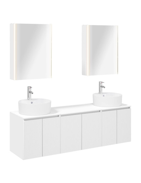 Set di Armadi da Bagno 5 pcs Bianco Legno ingegnerizzato