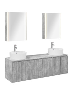 Set di Armadi da Bagno 5 pcs Grigio Cemento