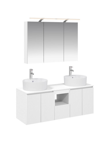 Set di Armadi da Bagno 4 pcs Bianco Legno ingegnerizzato