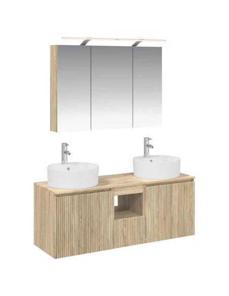 Set di Armadi da Bagno 4 pcs Rovere Sonoma Legno ingegnerizzato
