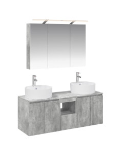 Set di Armadi da Bagno 4 pcs Grigio Cemento