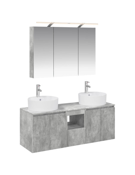 Set di Armadi da Bagno 4 pcs Grigio Cemento