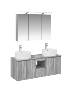 Set di Armadi da Bagno 4 pcs Sonoma grigio Legno ingegnerizzato